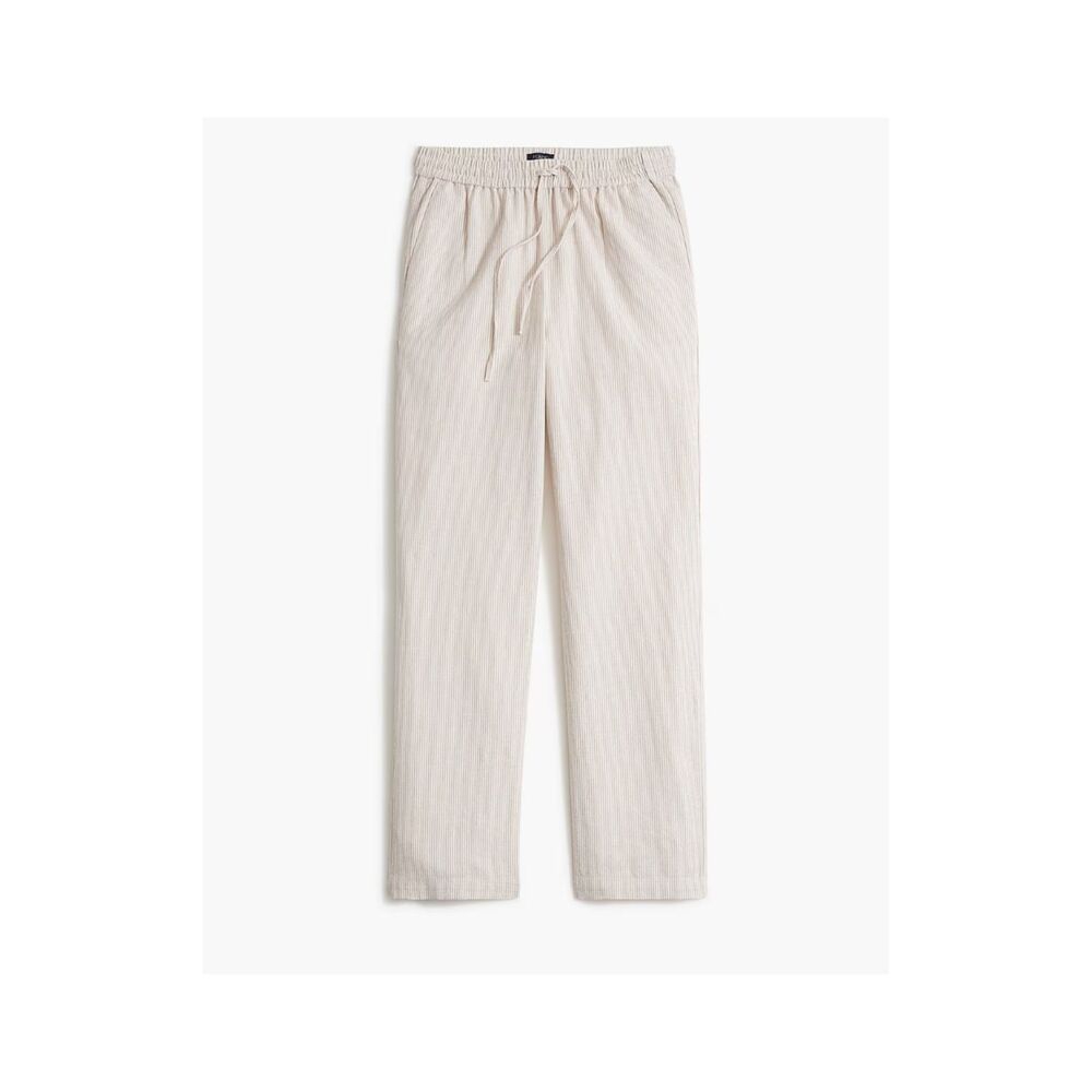 J.Crew Oatmeal Cream Linen Cotton Drawstring Pants Size 2